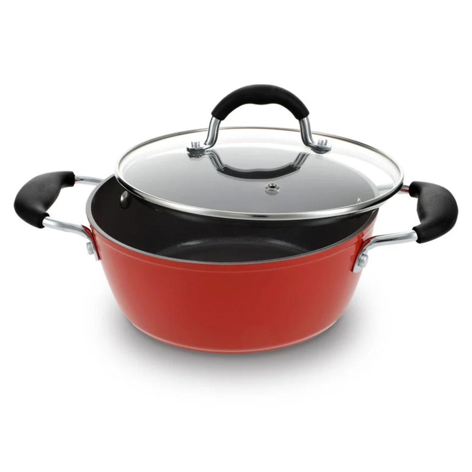 Cacerola Bohlier Modelo Venus 24cm Aluminio Tapa Vidrio Olla-2