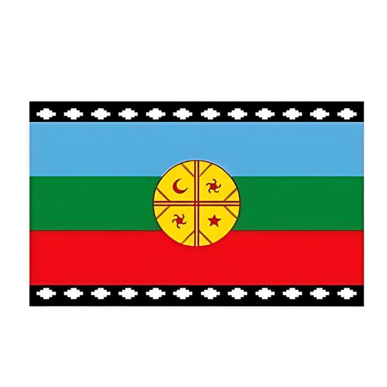 Bandera Mapuche de 60x90cm Decoracion Fiestas Patrias-0