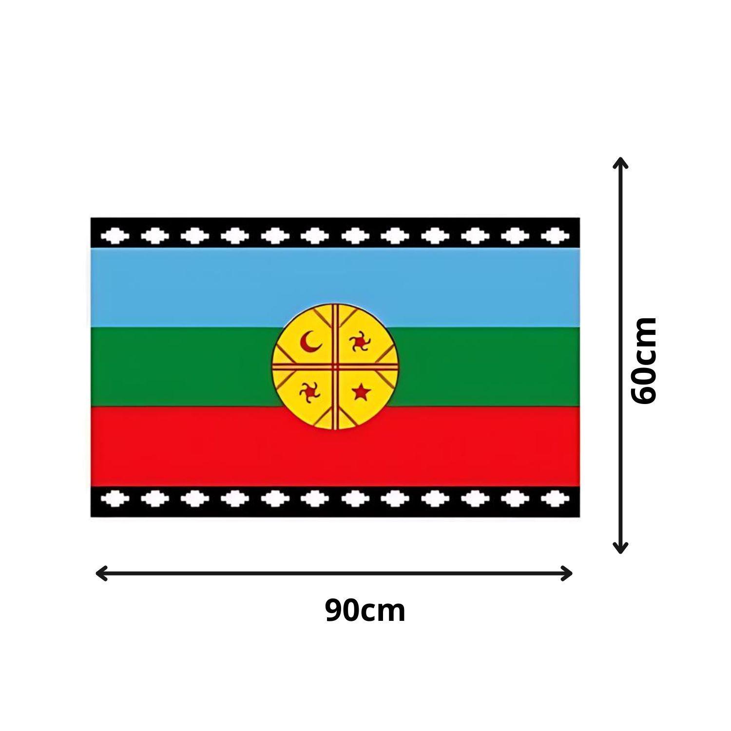 Bandera Mapuche de 60x90cm Decoracion Fiestas Patrias-3
