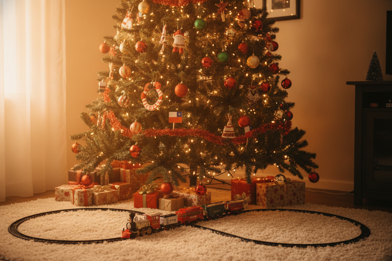 Tren Navideño Clasico Rieles 22 Piezas Decoracion Navideña-2