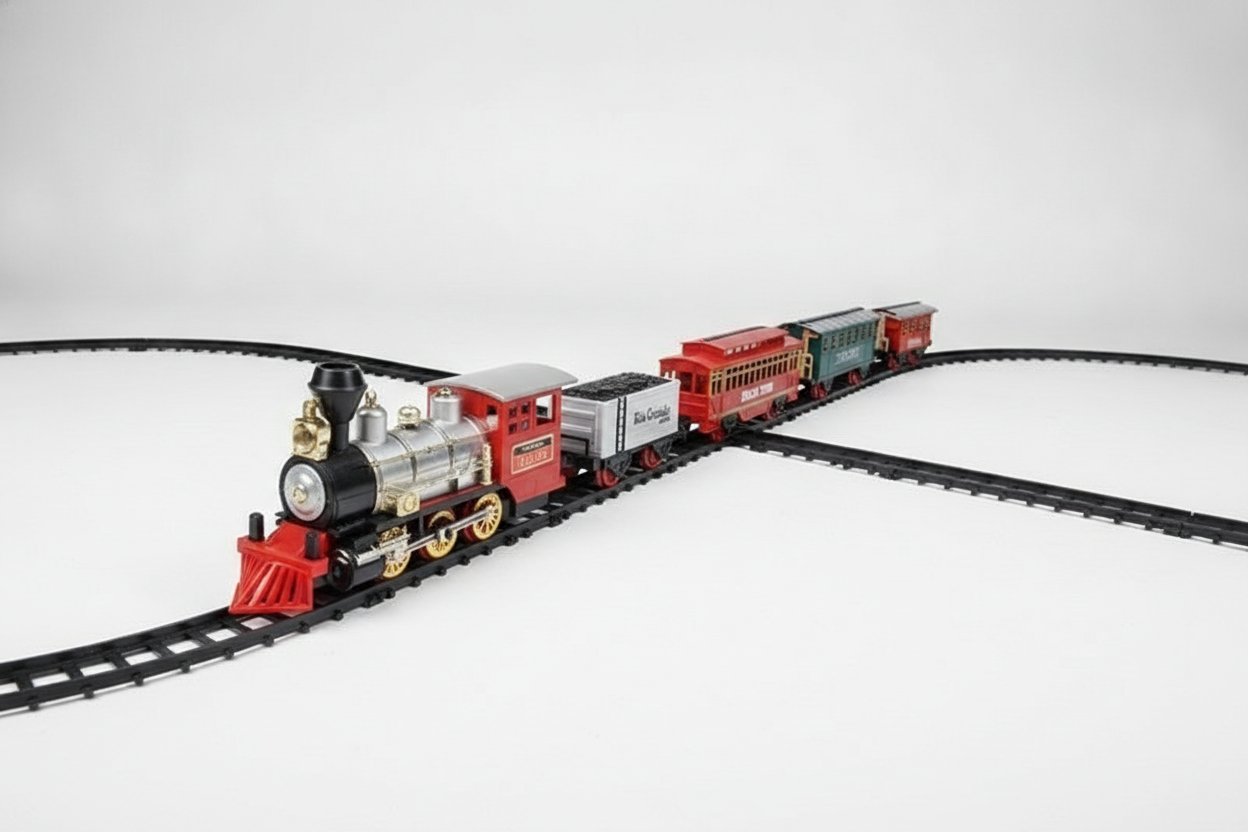Tren Navideño Clasico Rieles 22 Piezas Decoracion Navideña-5