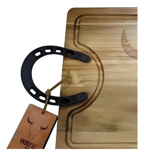 Tabla Para Picar Carne Picadillos Madera Premium Wayu Large Color Marrón Liso-3