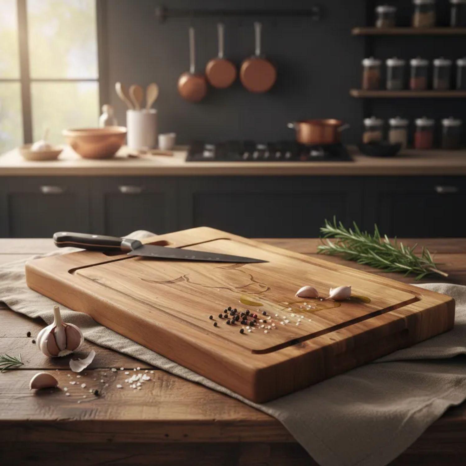 Tabla Cortar Picar Carne 50x35cm Wayu Parrilla Asado Cocina-3