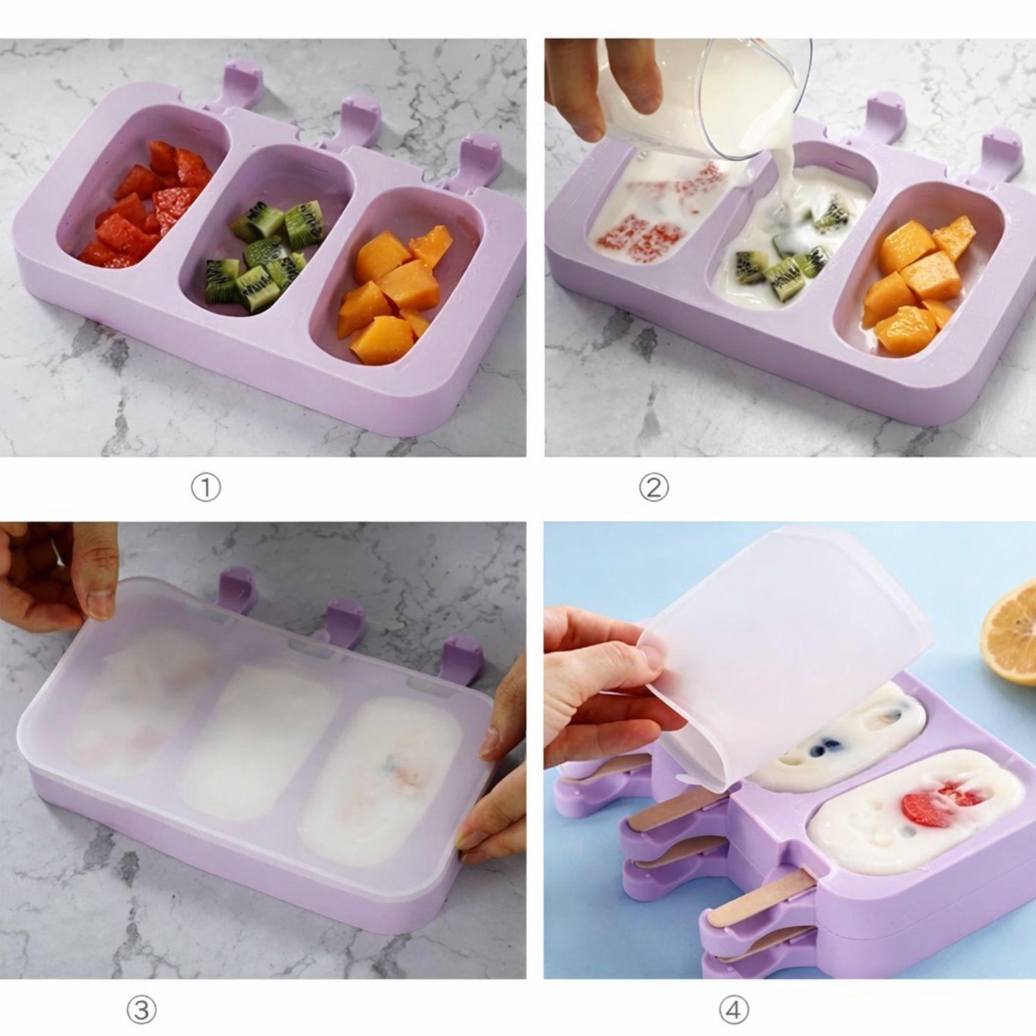 Set 3 Molde Silicona Helado Paletas Tapa Reposteria Surtido-3