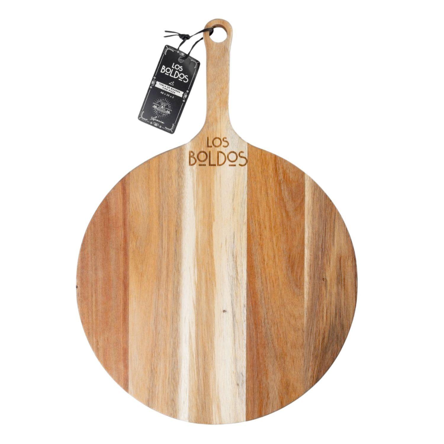 Tabla Para Pizza Madera Acacia 35cm Cocina Masas Redonda-0