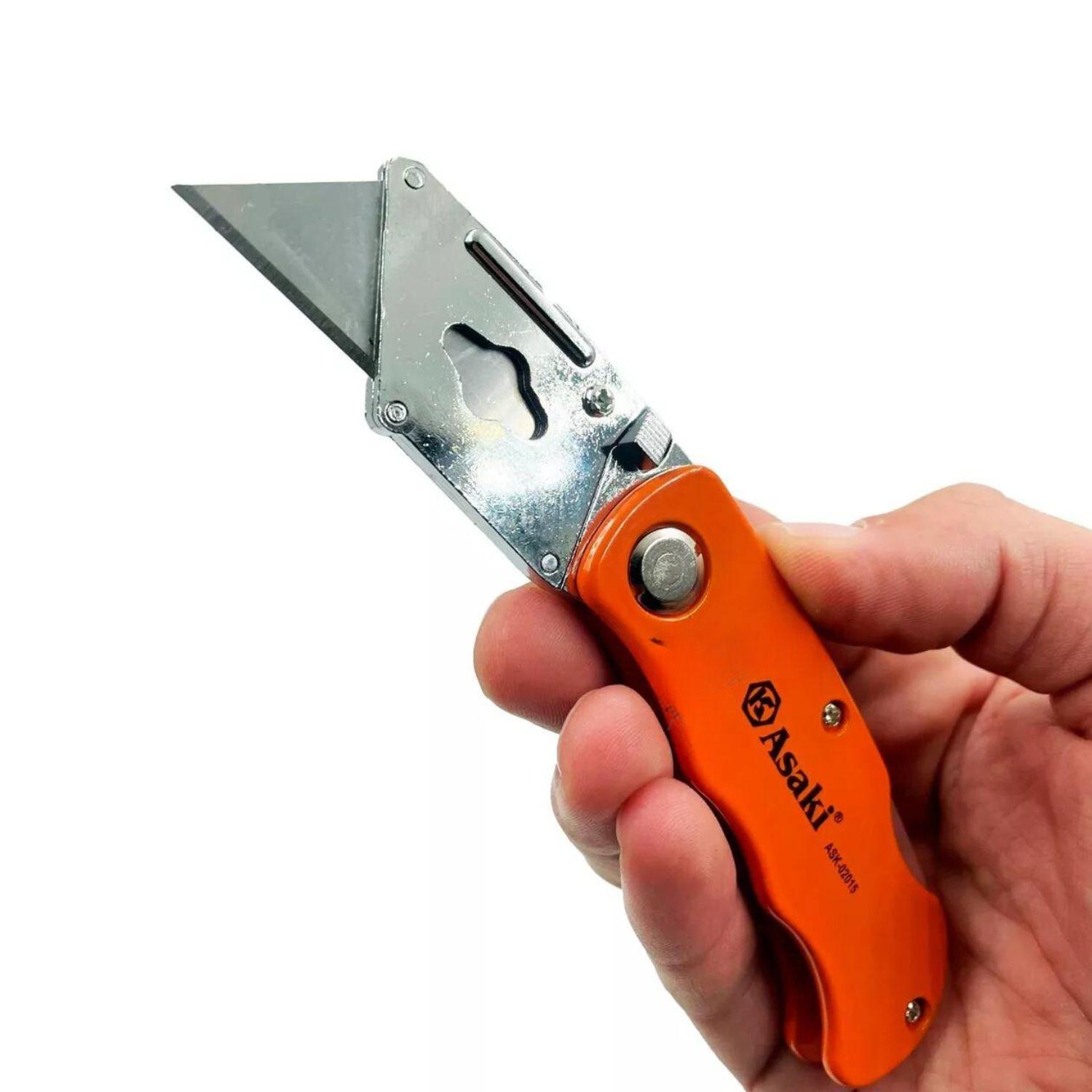 Cuchillo Cartonero Asaki Con 3 Repuestos Trabajo Cartonero-2