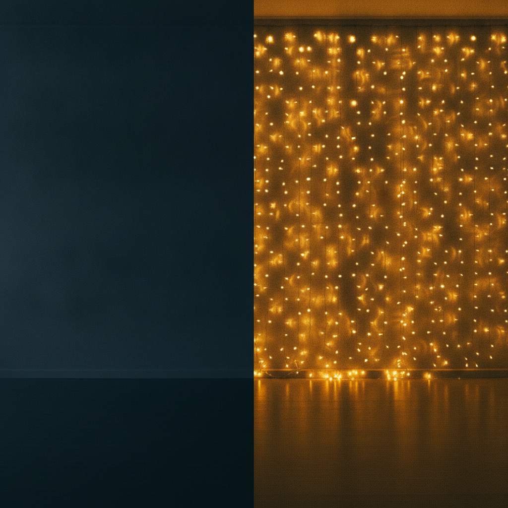 Cortina Luces LED 3x3m 300 LED USB Control Remoto Cálida-8