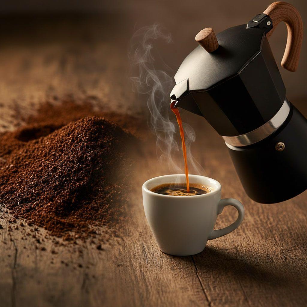 Cafetera Moka 6 Tazas Negra Acero Mango Madera-7