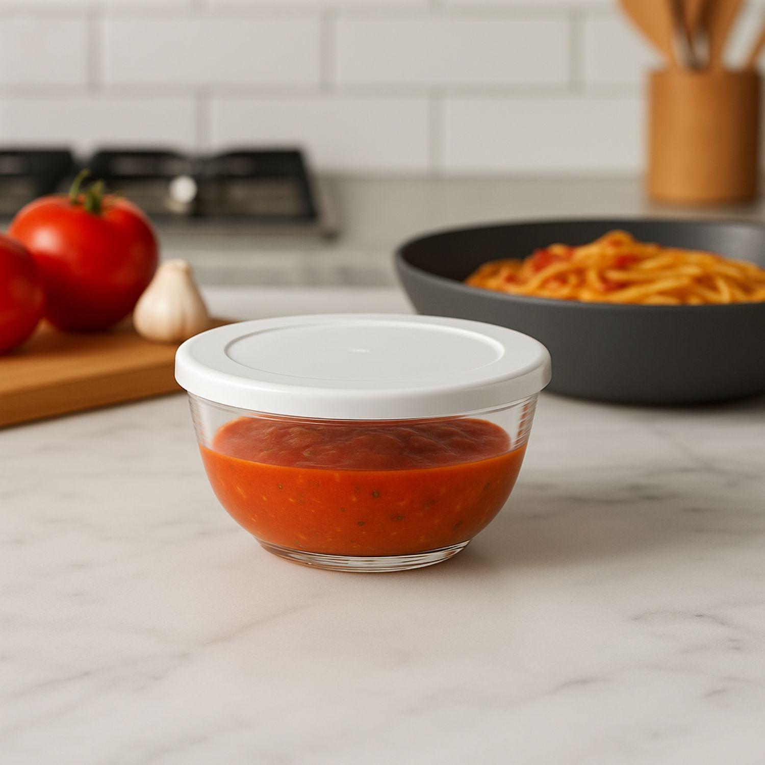 Set 24 Bowls Tazon Recipiente Redondo De Vidrio Con Tapa-2