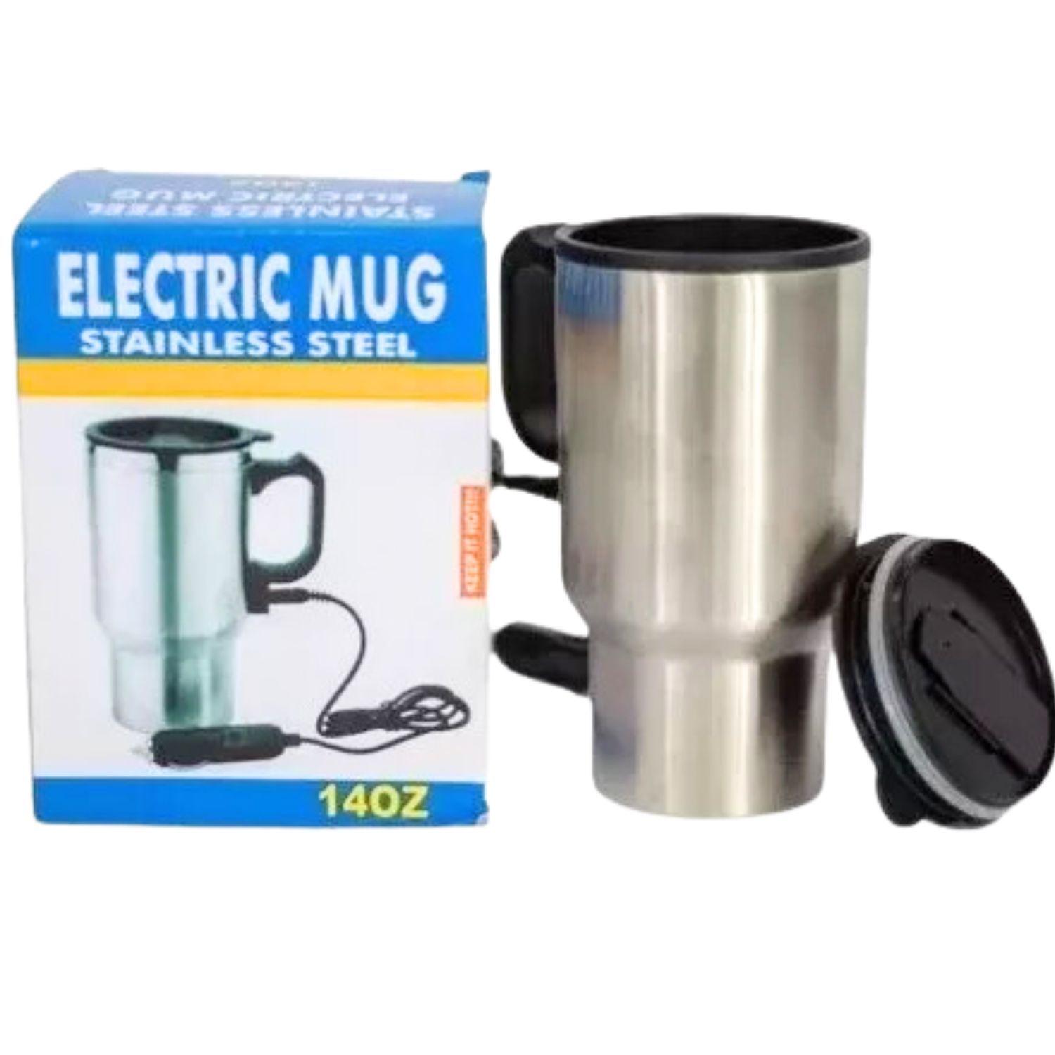 Vaso Auto Acero Tazon Mug 12v 480ml Térmico Conexion Auto-0