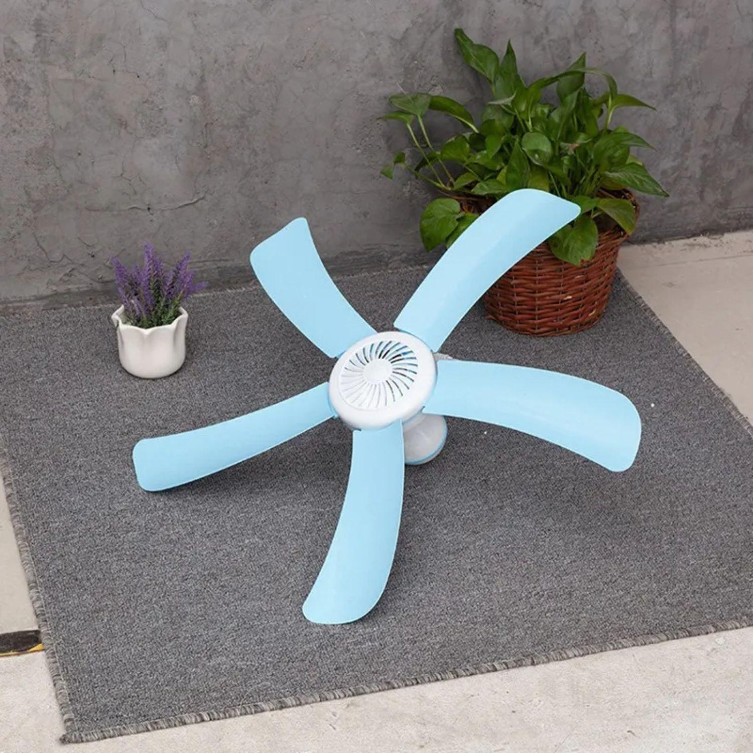 Ventilador Silencioso De Techo Económico 5 Aspas Celeste 40cm-2