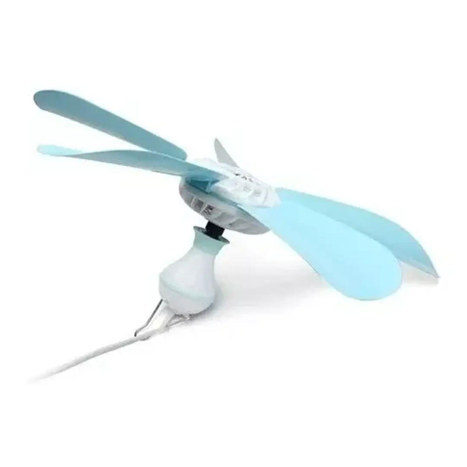 Ventilador Silencioso De Techo Económico 5 Aspas Celeste 40cm-3