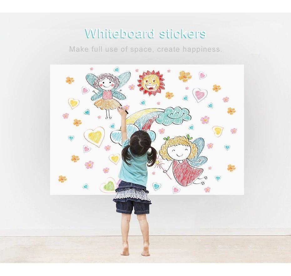Pizarra Sticker Blanco Vinilo 45x200cm + Tizas Surtida-1