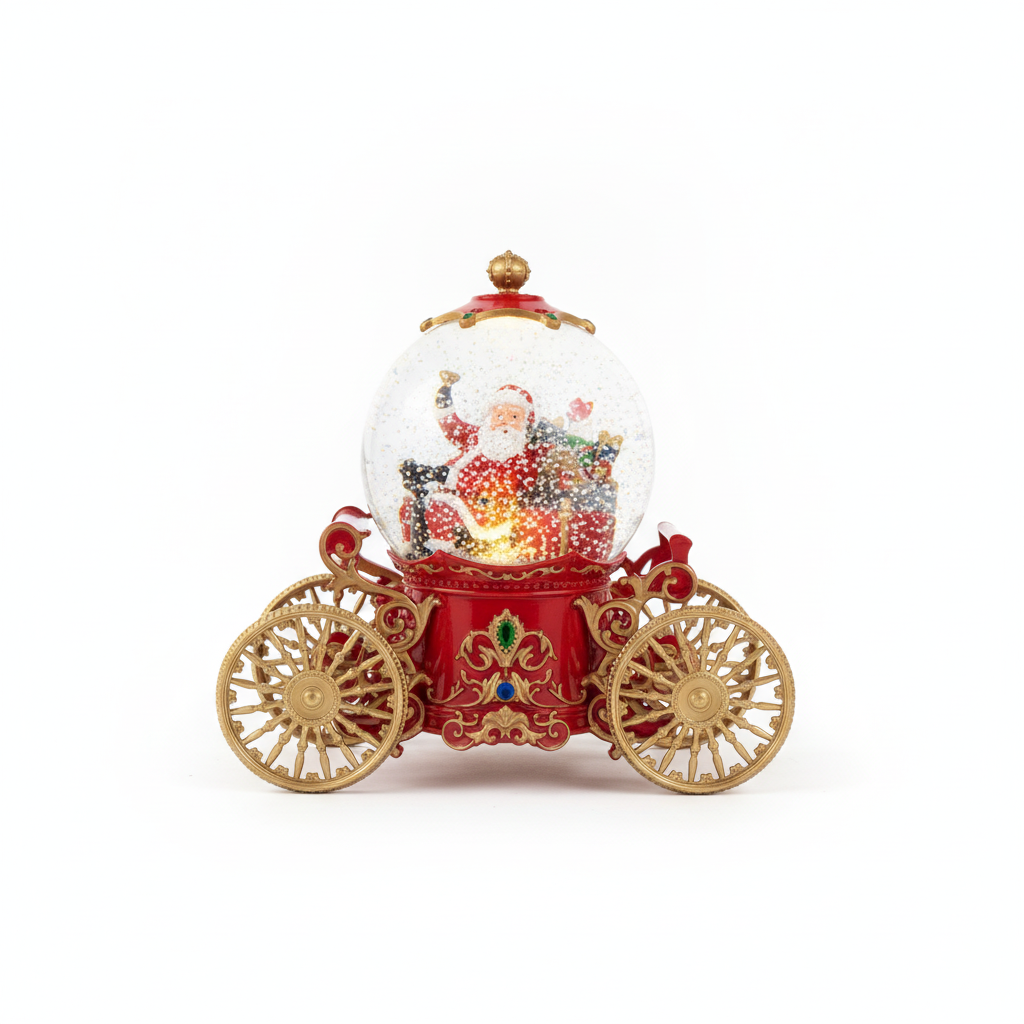 Adorno Navideño Carruaje Viejito Pascuero Musical Usb Brillo-0