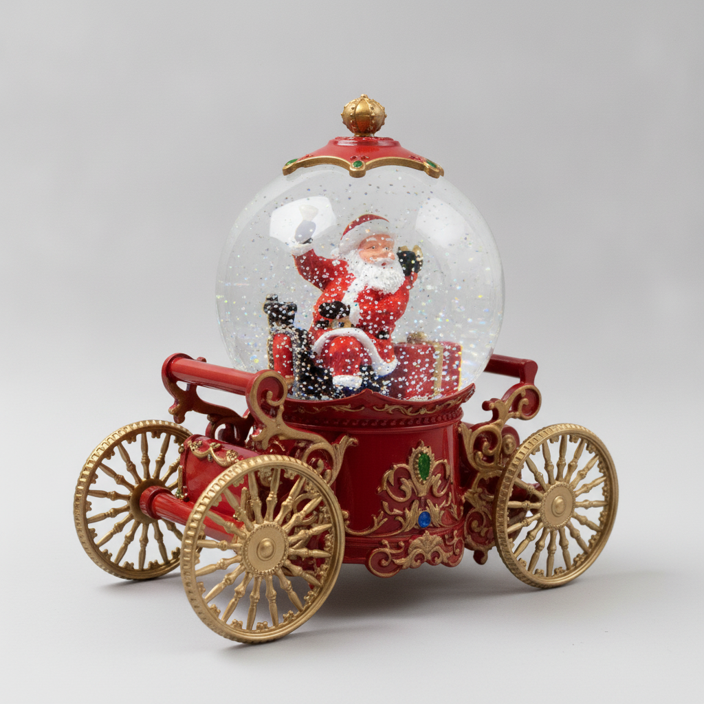 Adorno Navideño Carruaje Viejito Pascuero Musical Usb Brillo-4