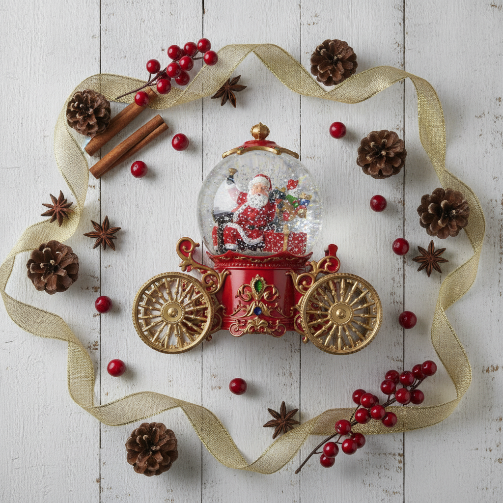 Adorno Navideño Carruaje Viejito Pascuero Musical Usb Brillo-8