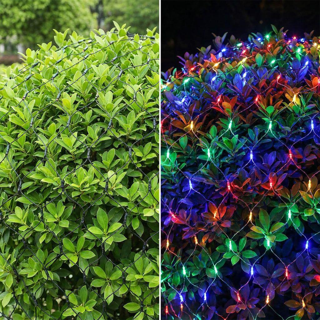 Luces Solares Navidad Malla LED 200L 3x2m Multicolor-2