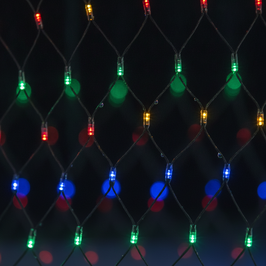 Luces Solares Navidad Malla LED 200L 3x2m Multicolor-5