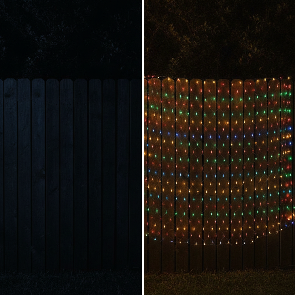 Luces Solares Navidad Malla LED 200L 3x2m Multicolor-7