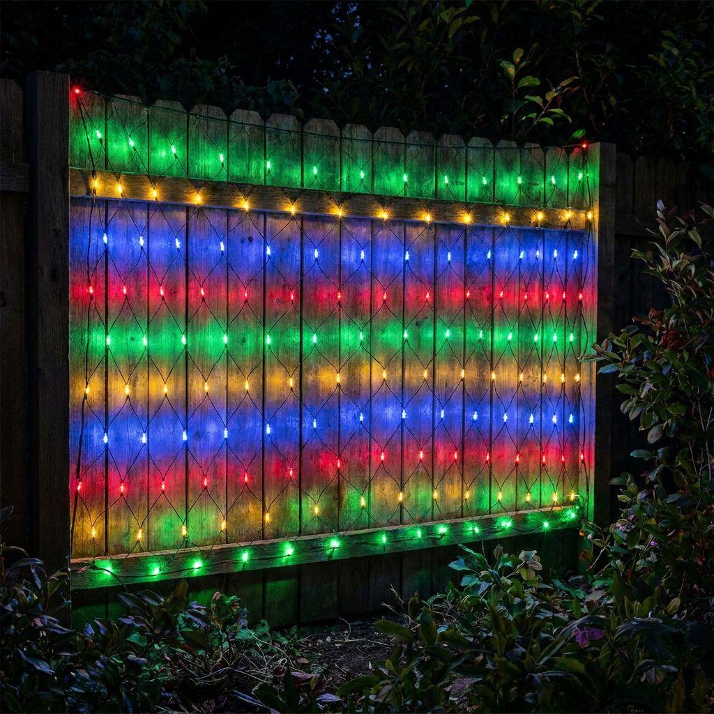 Luces Solares Navidad Malla LED 200L 3x2m Multicolor-9