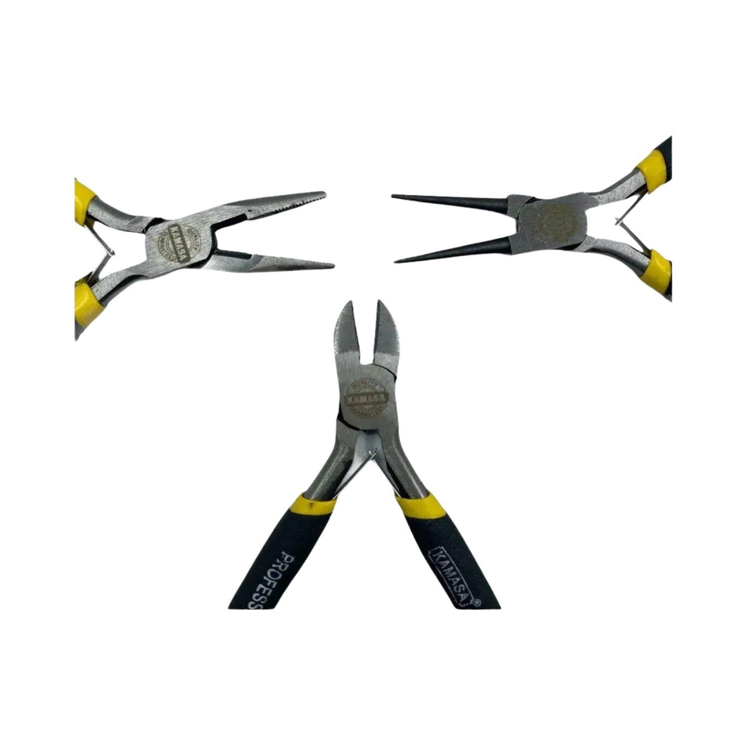 Set 3 Mini Alicates 5 Pulgadas con Aislacion Electrica Ferreteria-2