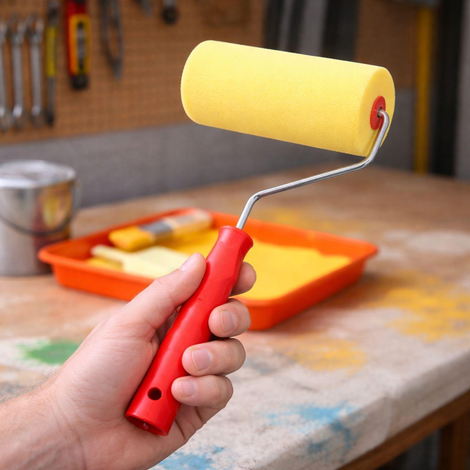 Set 3 Rodillos Esponja 18x33cm Mango Plastico Construcción-2