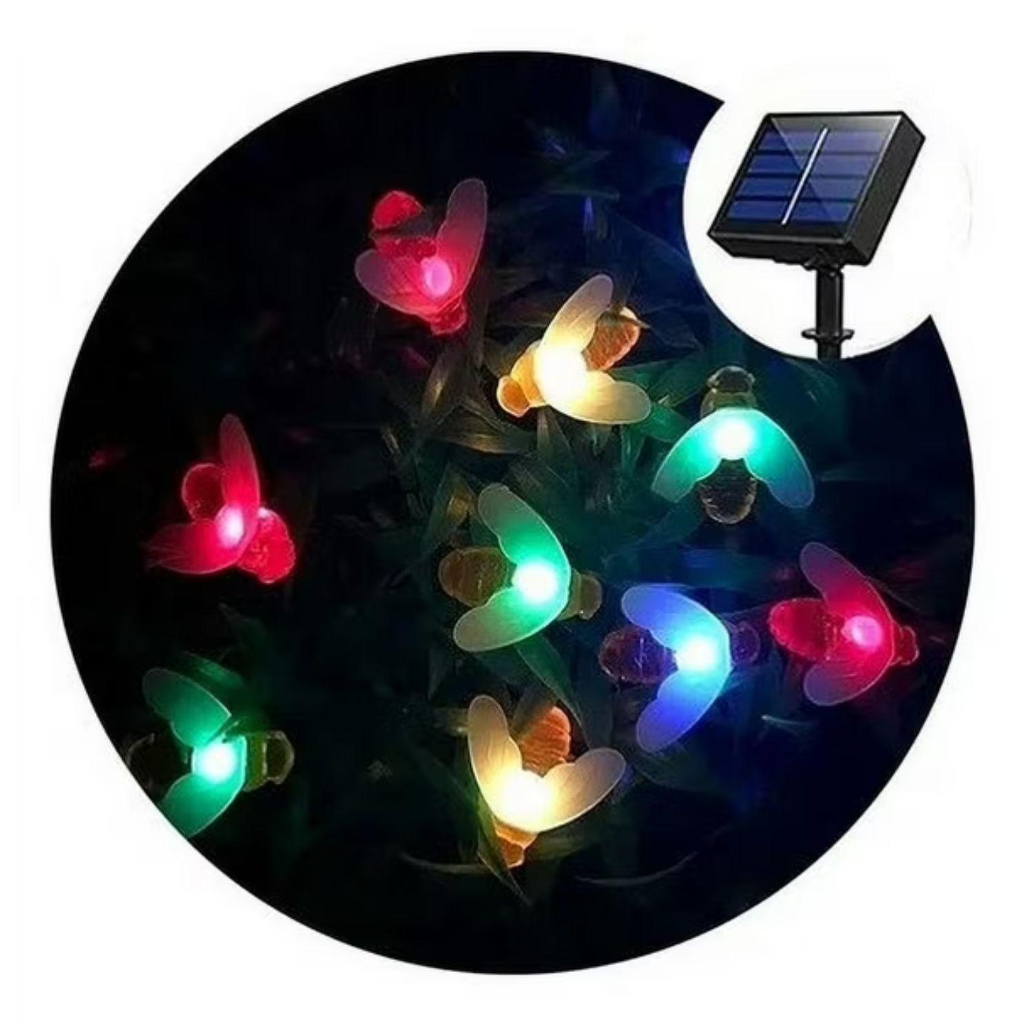 Set 3 Luces Navidad Led Abeja Solar 4M RGB Decoracion-3