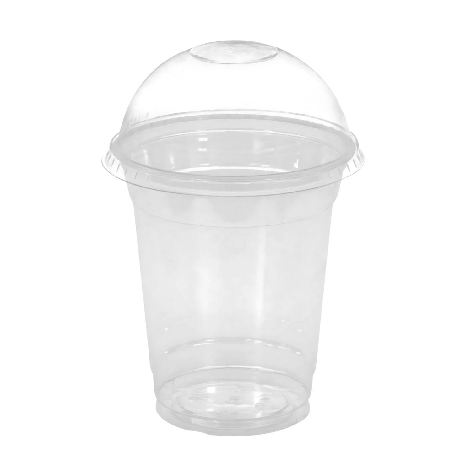 Set 100 Vasos Frappe 16Oz Tapa Domo 470mL Plastico PET-1