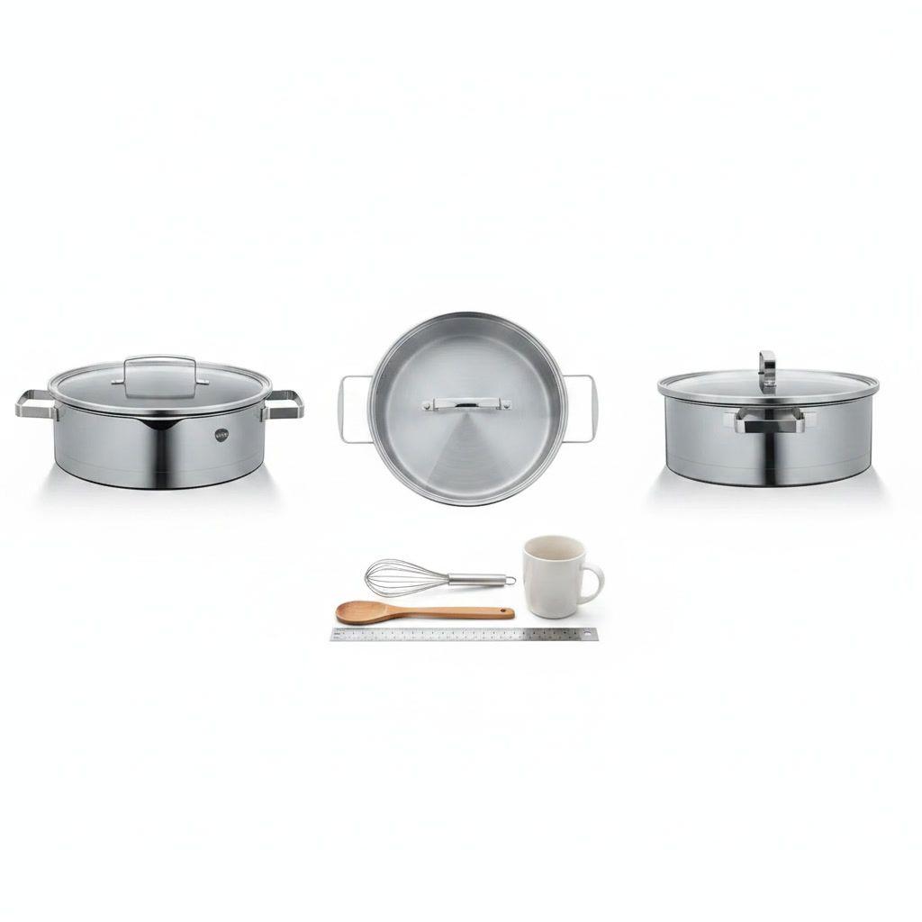 Cacerola Acero Inoxidable 24cm Tapa Wens Induccion 5.6L-6