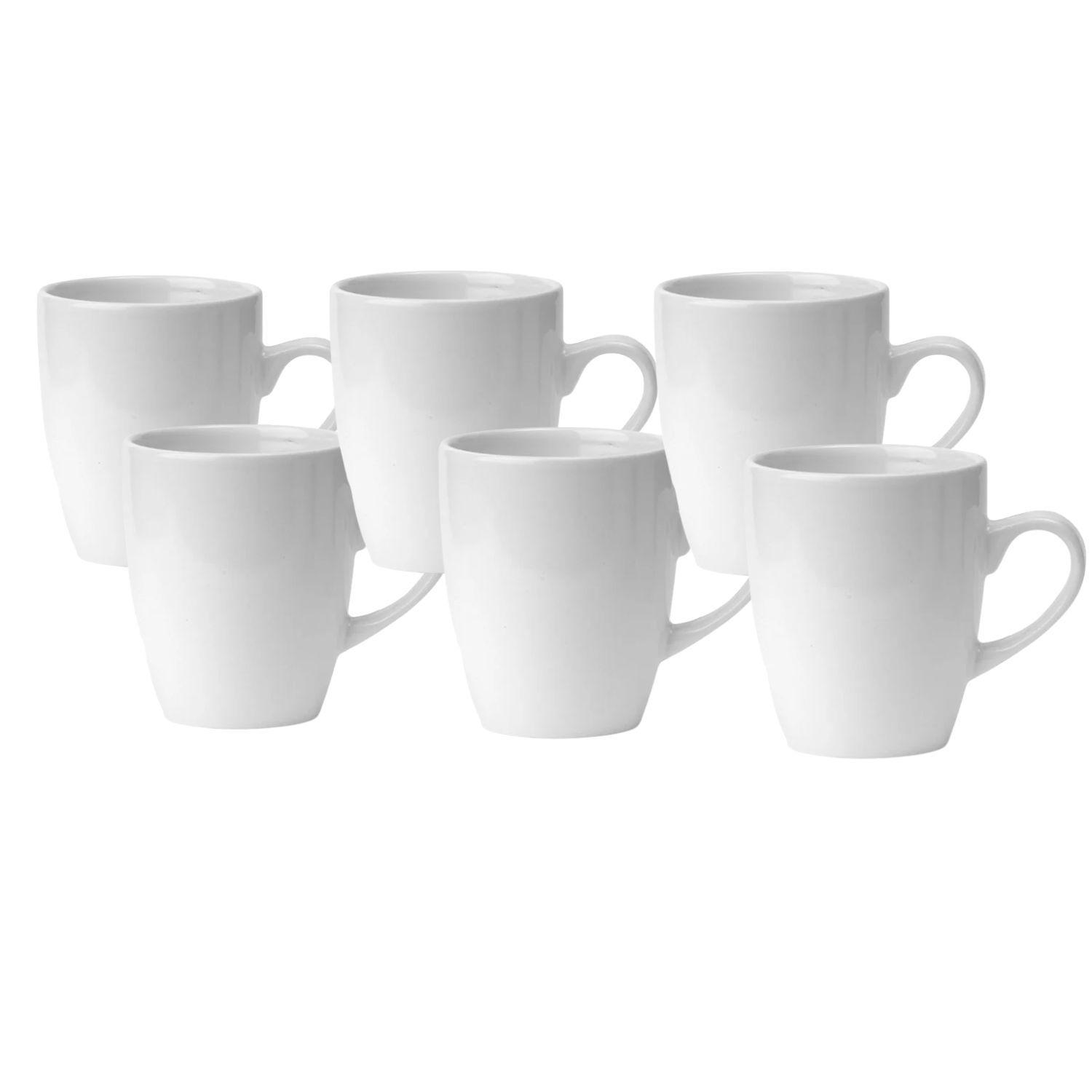 Set 6 Tazas Mug De Ceramica Blanco Bullet 325mL Hallen-0