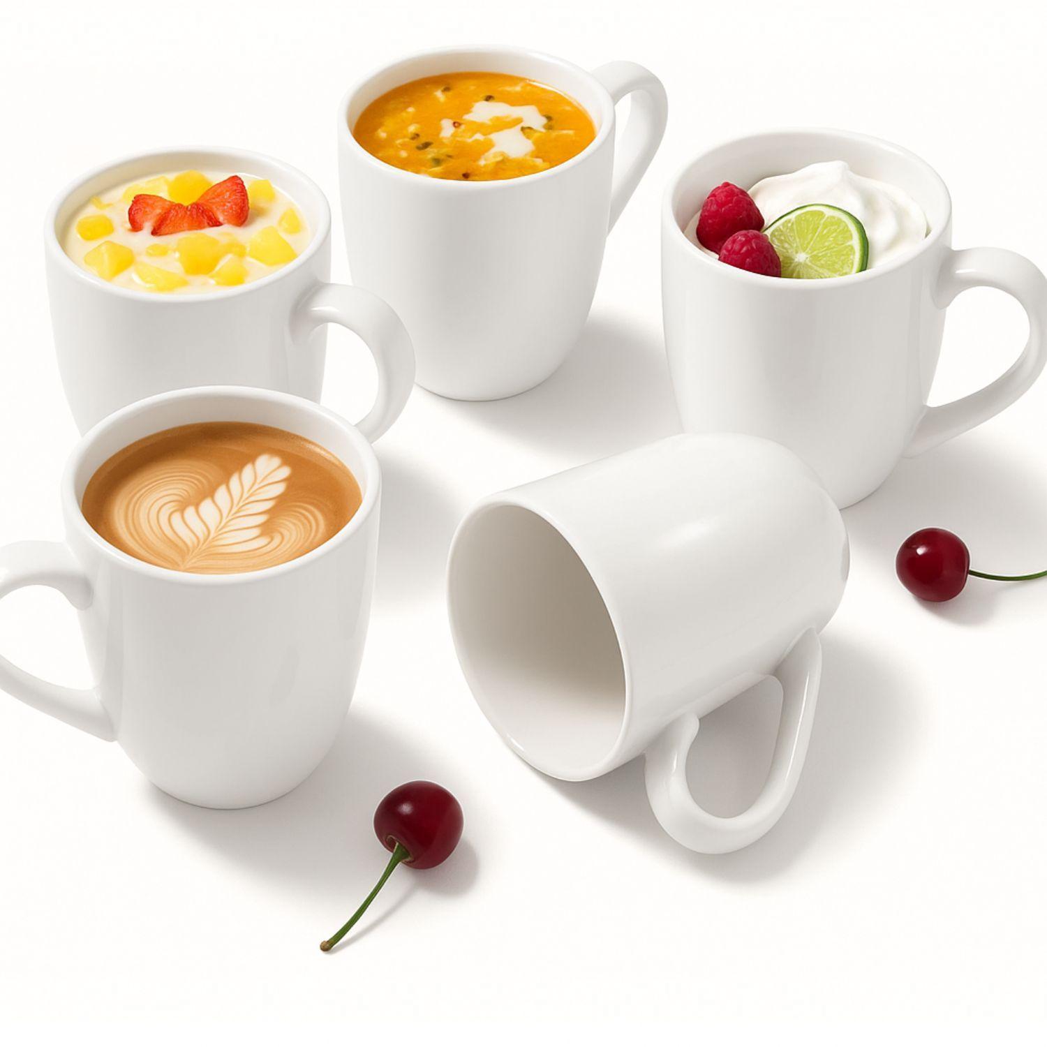 Set 6 Tazas Mug De Ceramica Blanco Bullet 325mL Hallen-2