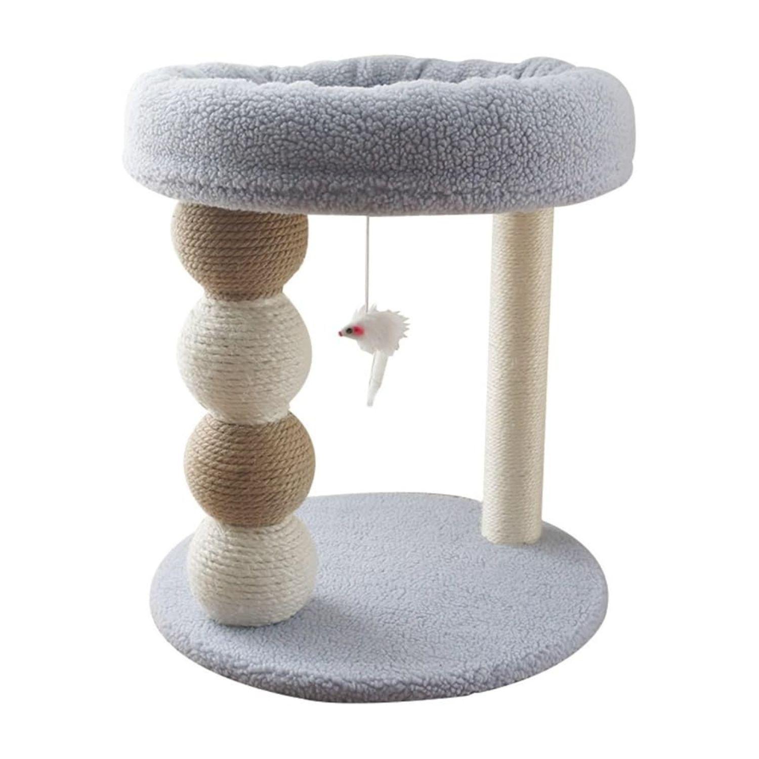 Rascador Juguete Para Gatos 49 cm Altura 2 Pisos Azul Torre-2