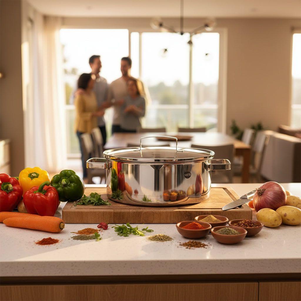 Cacerola Acero Inoxidable 24cm Tapa Wens Inducción-5