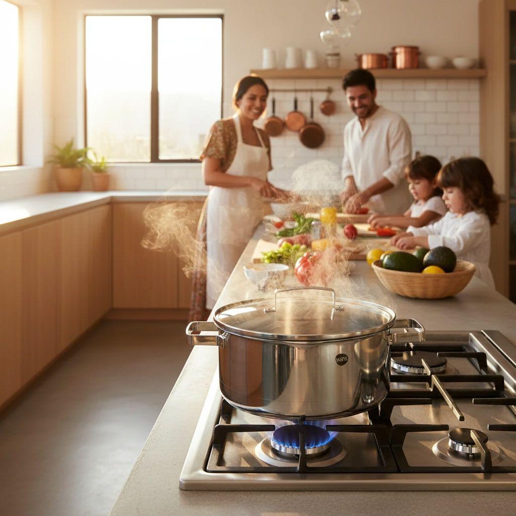 Cacerola Acero Inoxidable 24cm Tapa Wens Inducción-6