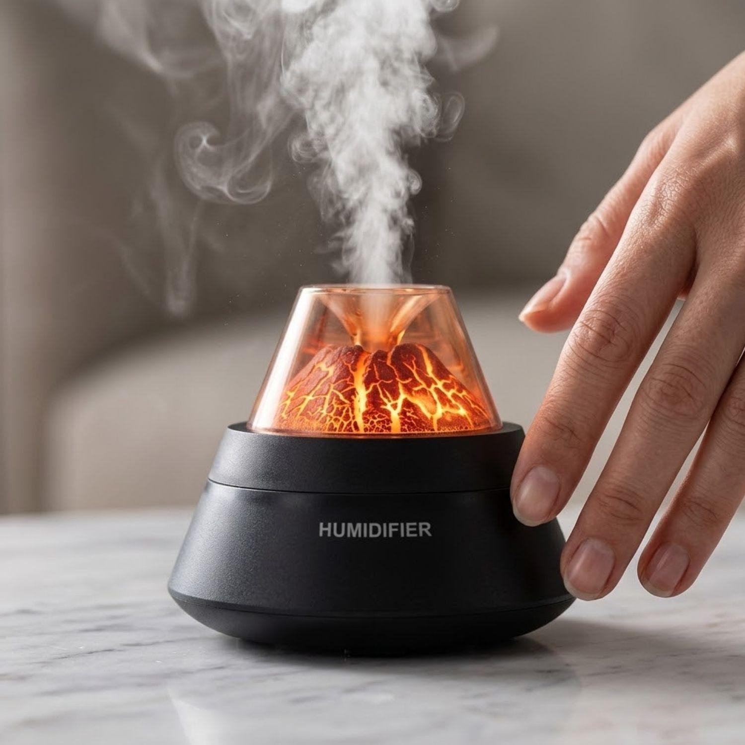 Humidificador Volcan Silencioso 250mL Aromatico Hogar Negro-5