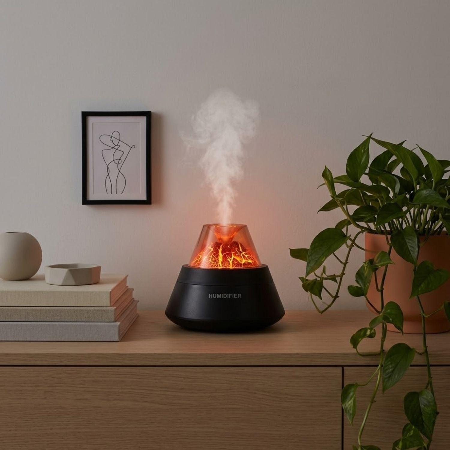 Humidificador Volcan Silencioso 250mL Aromatico Hogar Negro-6