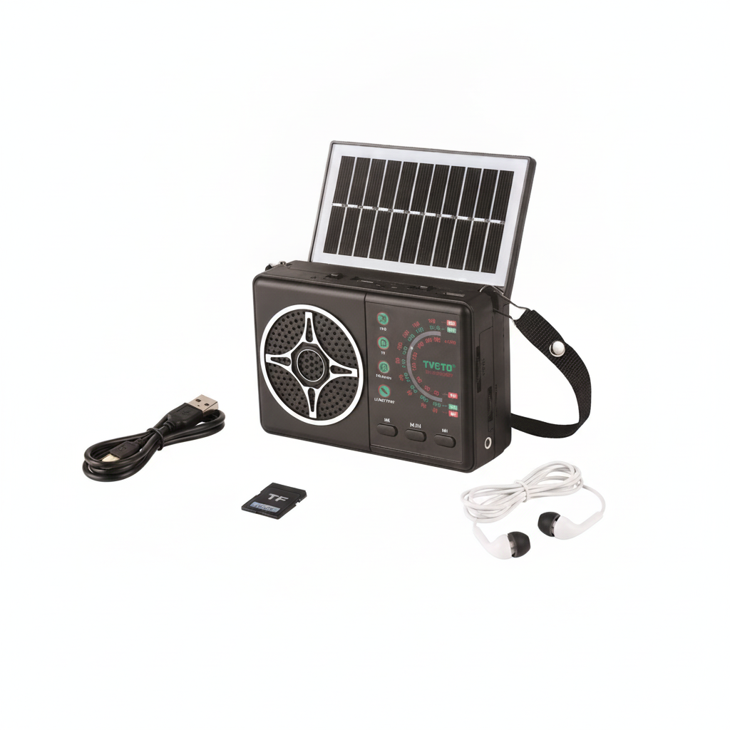 Radio Solar Bluetooth FM AM SW Portatil Recargable USB TF-6