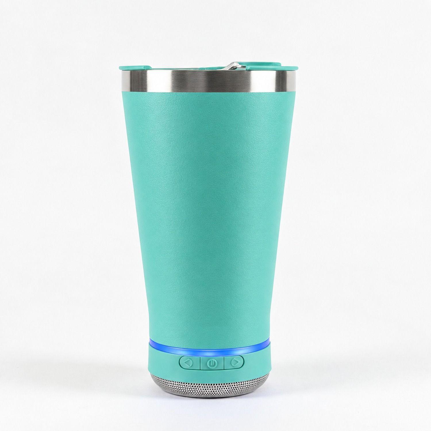 Vaso Termico Parlante Bluetooth Acero Turquesa 18cm-0
