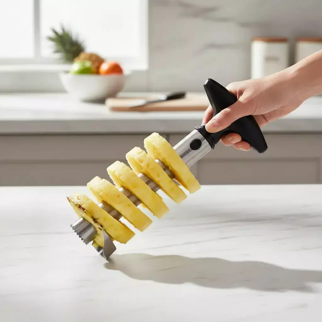 Cortador Pelador Piña Acero Inoxidable Rebanador Espiral-0