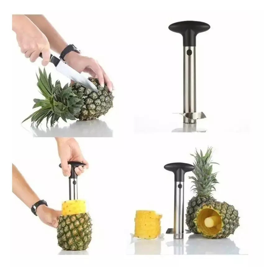 Cortador Pelador Piña Acero Inoxidable Rebanador Espiral-9