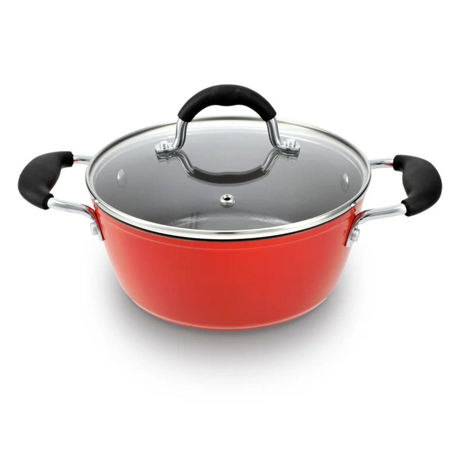 Cacerola Bohlier Modelo Venus 28cm Aluminio Tapa Vidrio Olla-2