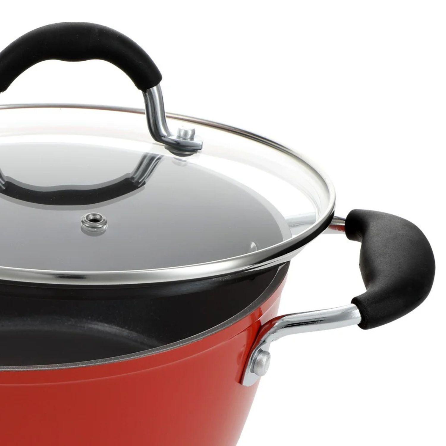 Cacerola Bohlier Modelo Venus 28cm Aluminio Tapa Vidrio Olla-5