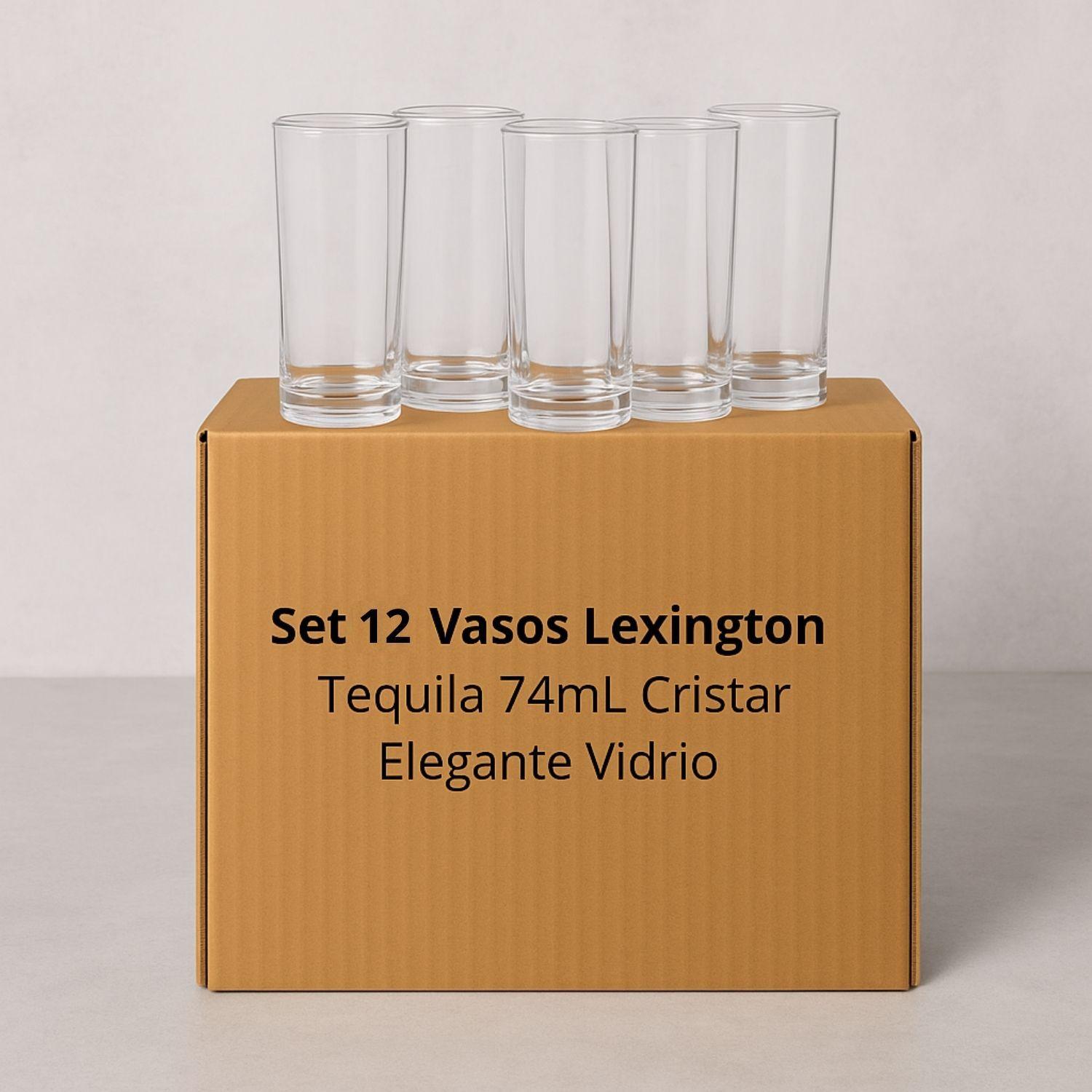 Set 12 Vasos Lexington Tequila 74mL Cristar Elegante Vidrio-0