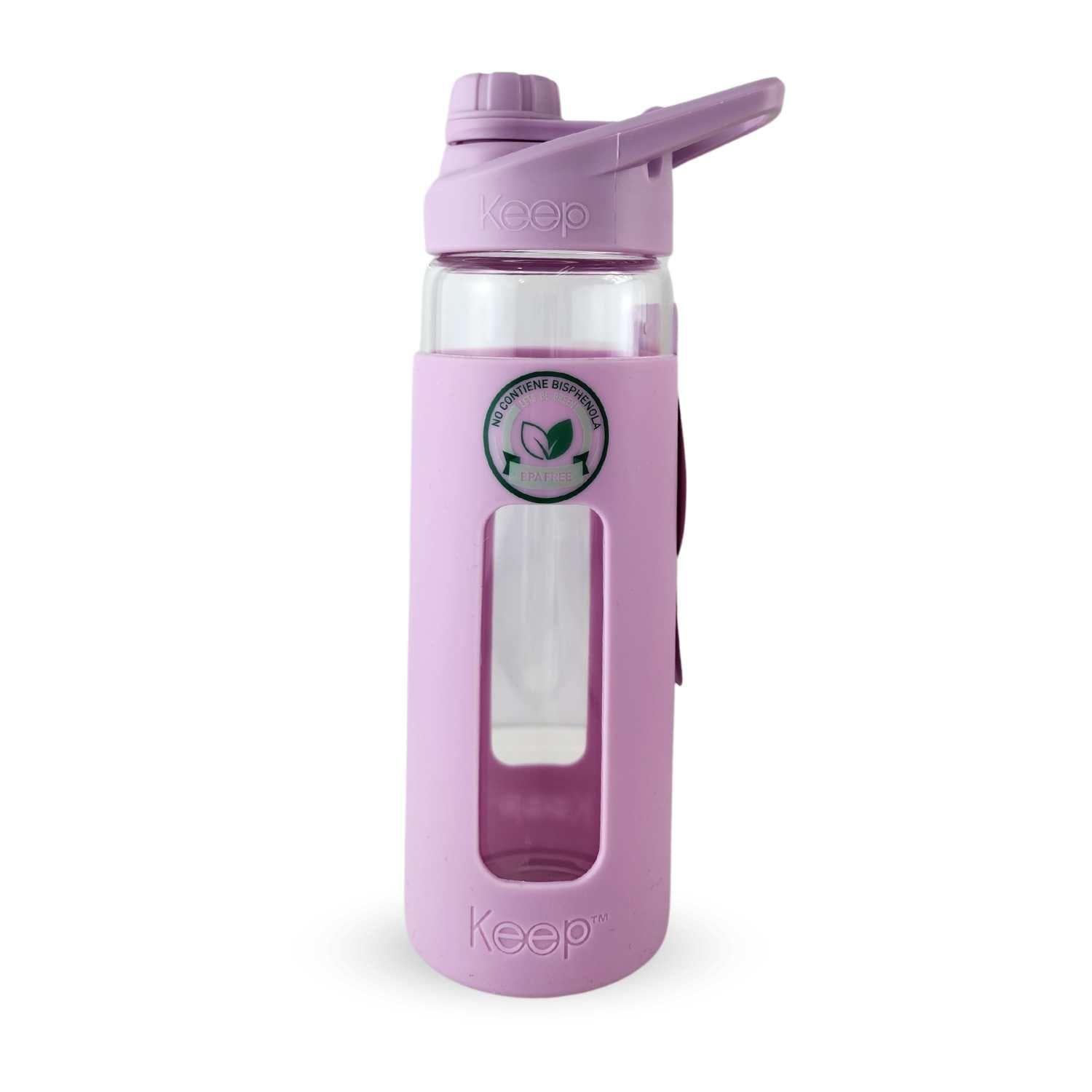 Botella Keep 470ml Vidrio Protector Agua Deportes Outdoor-0