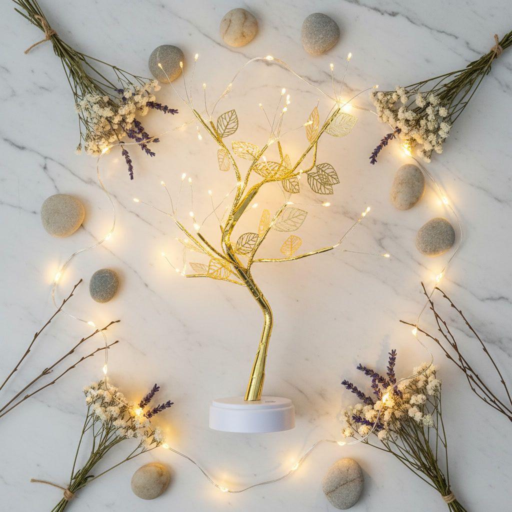 Lampara de Mesa Arbol Bonsai 72 Led Usb Velador Decoracion-5