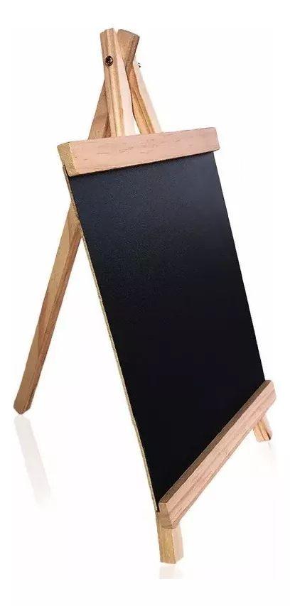Pizarra Negra De Tiza Con Atril De Madera Tipo Caballete 16x28-0