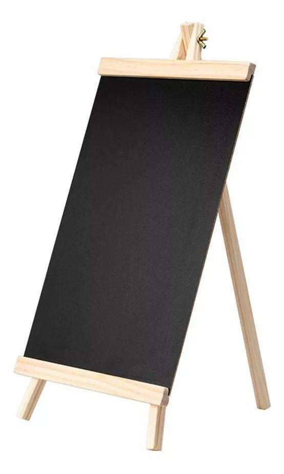 Pizarra Negra De Tiza Con Atril De Madera Tipo Caballete 16x28-2