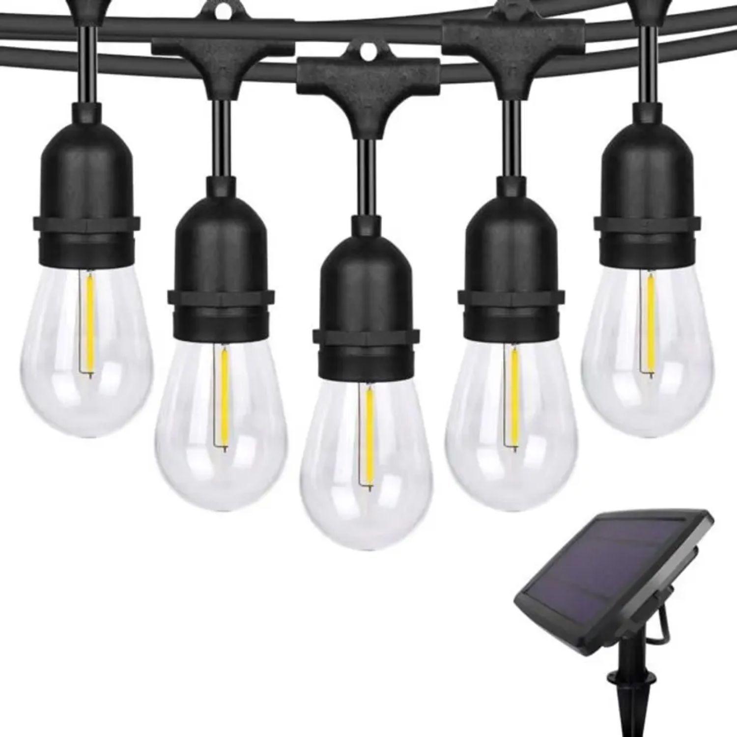 Set 3 Guirnalda Solar Luces Calida 10M Decoracion Navidad-3