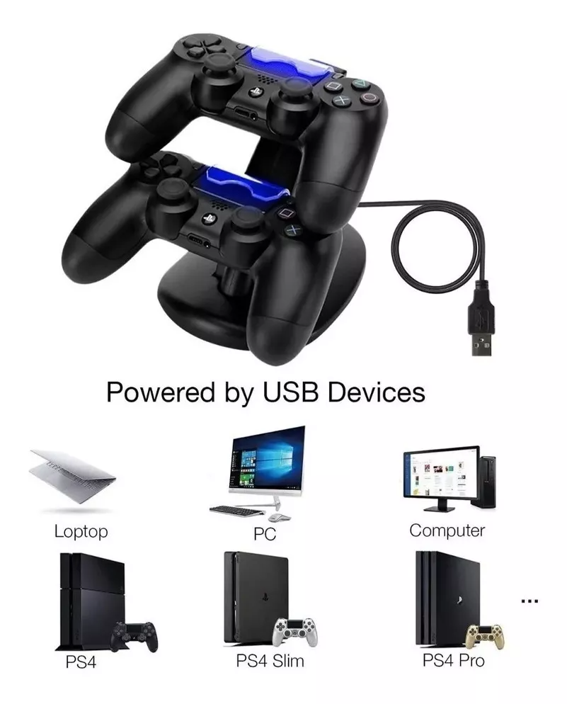 Soporte Control Cargador Joystick Ps4 Base Carga Mando Ps4-1