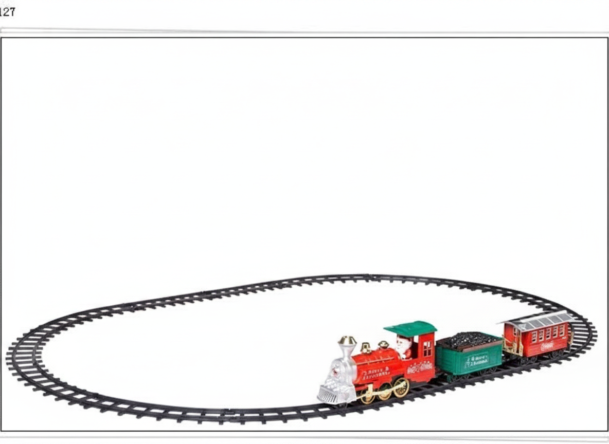 Tren Navideño Clásico con Rieles Locomotora 17 Piezas-5